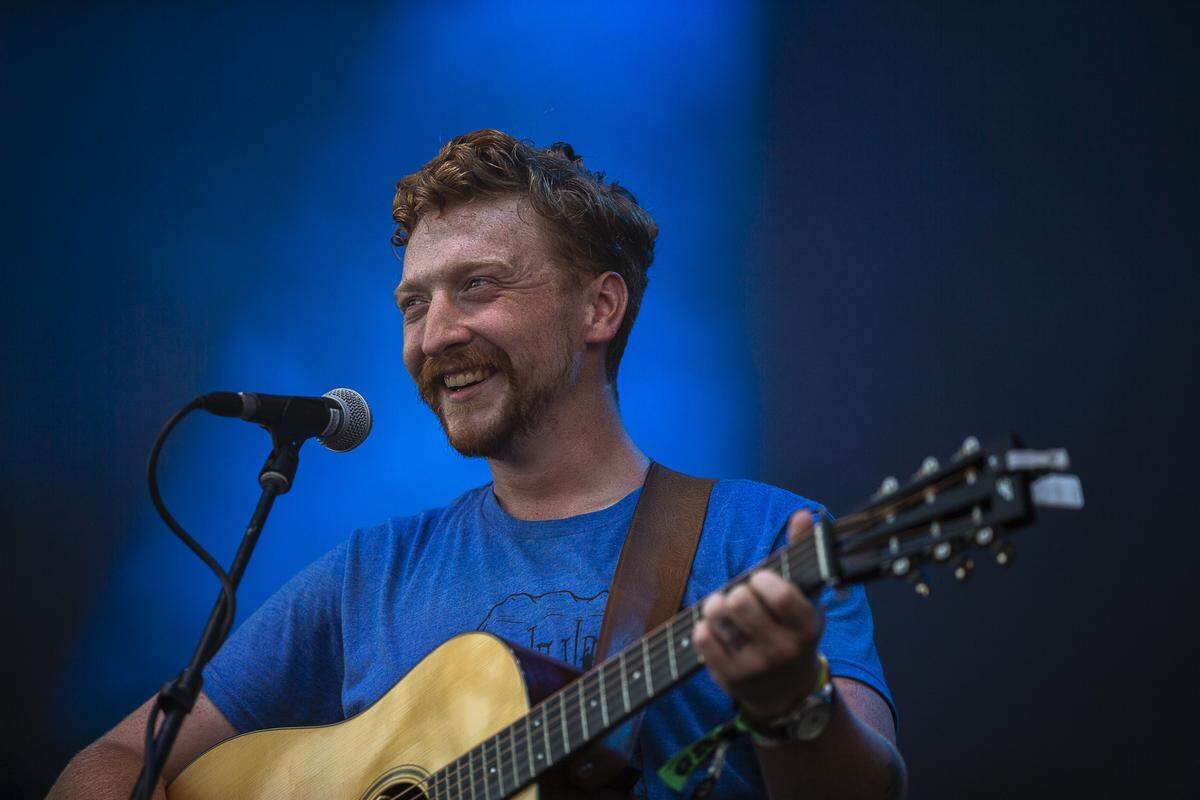 Tyler Childers performs at the Forecastle Festival in Louisville, Ky., Sunday, July 14, 2019.