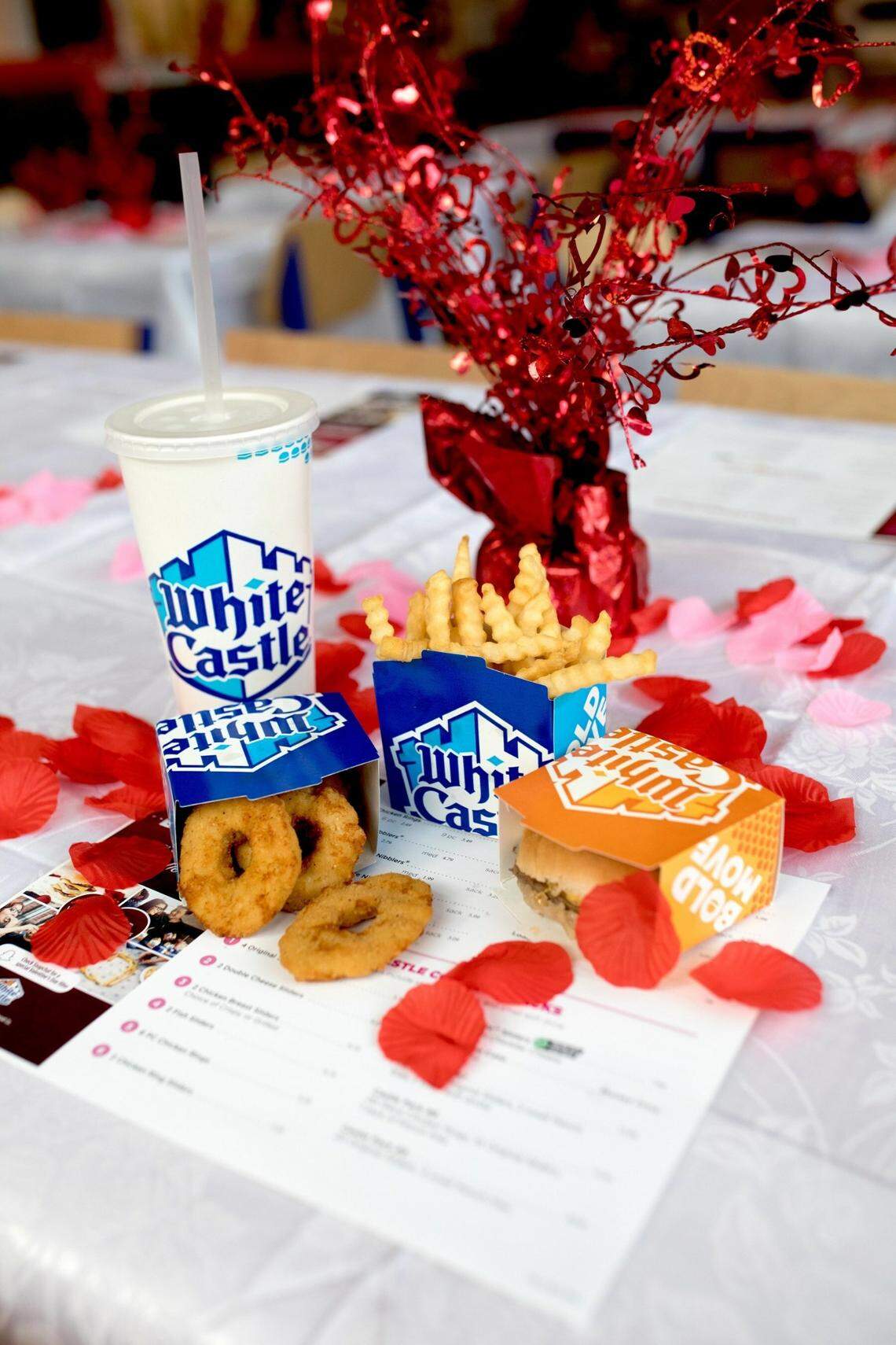 For the first time in three years, White Castle will once again be celebrating Valentine’s Day with its special dining experience, complete with decorations, hostess seating, white linen tablecloth and tableside service. Reservations are required.
