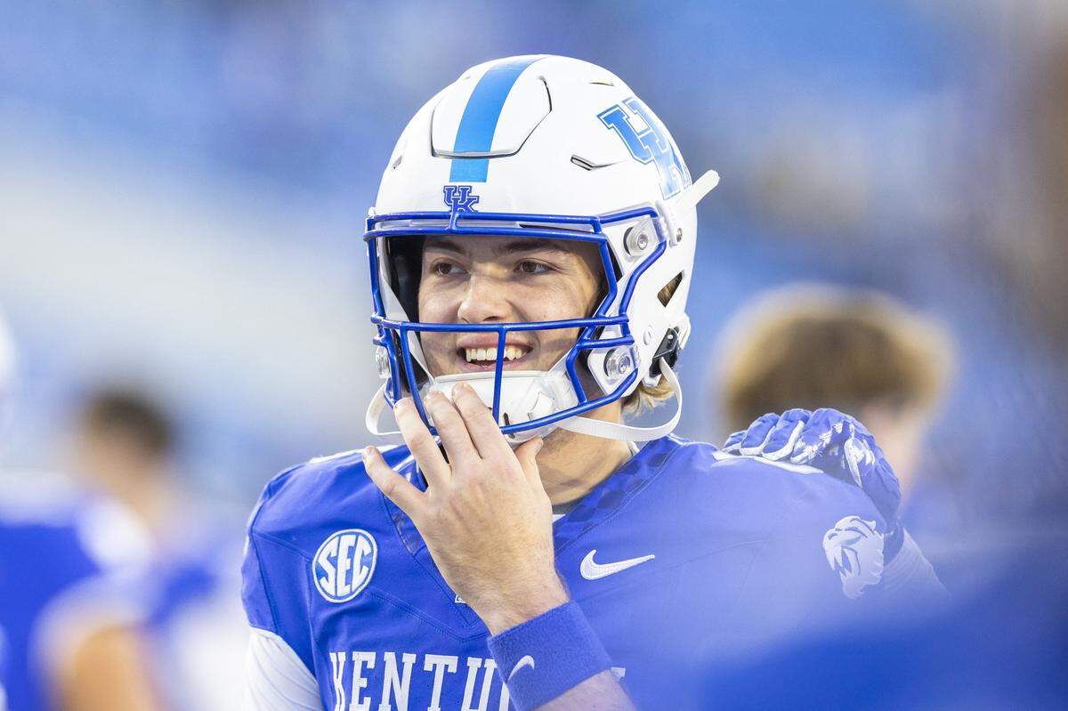 Kentucky quarterback Cutter Boley smiled after the Wildcats’ win against Murray State last season.