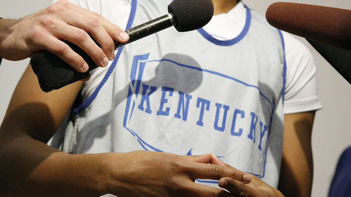 Junior guard A'dia Mathies took questions during Kentucky's media day on Nov. 1. Mathies was voted onto the All-SEC first team by the league's coaches and got one vote for player of the year. She averaged 12.8 points, 4.7 rebounds and 2.6 assists last season.       
