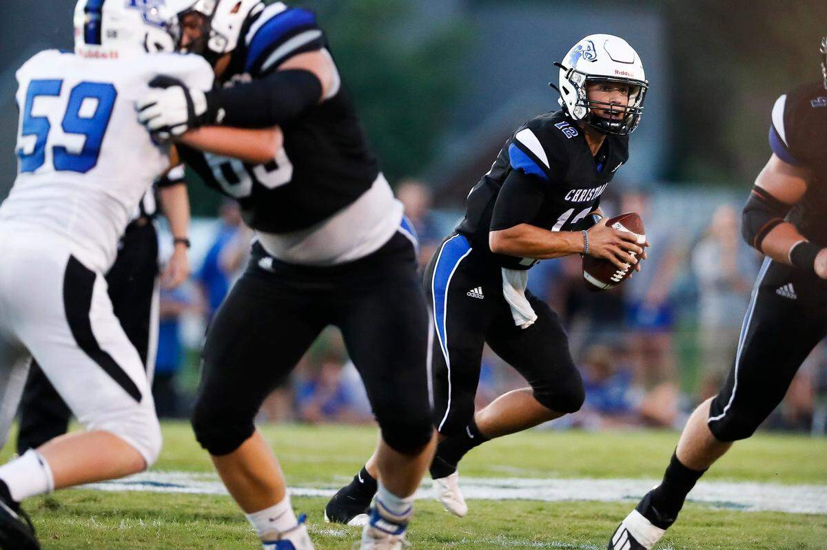 Lexington Christian’s Drew Nieves (12) is expected to move from quarterback to wide receiver/running back.