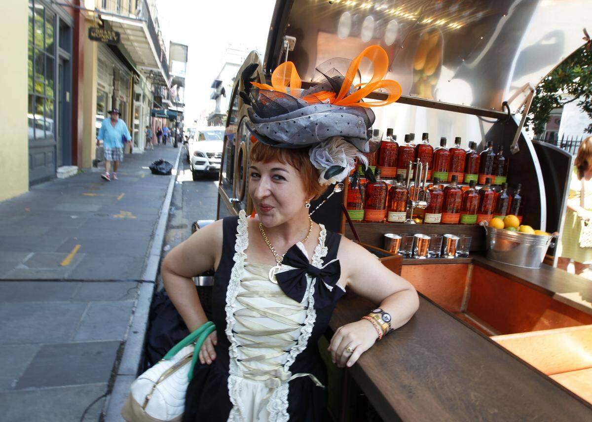 Bulleit Bourbon ambassador Hollis Bulleit parlayed eye-catching costumes to stand out at events such as Tales of the Cocktail in New Orleans in 2013, where she was named to the Dame Hall of Fame.