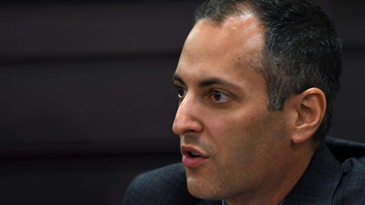 Rep. Daniel Grossberg, D-Louisville, speaks at an interim committee in Frankfort in 2023.