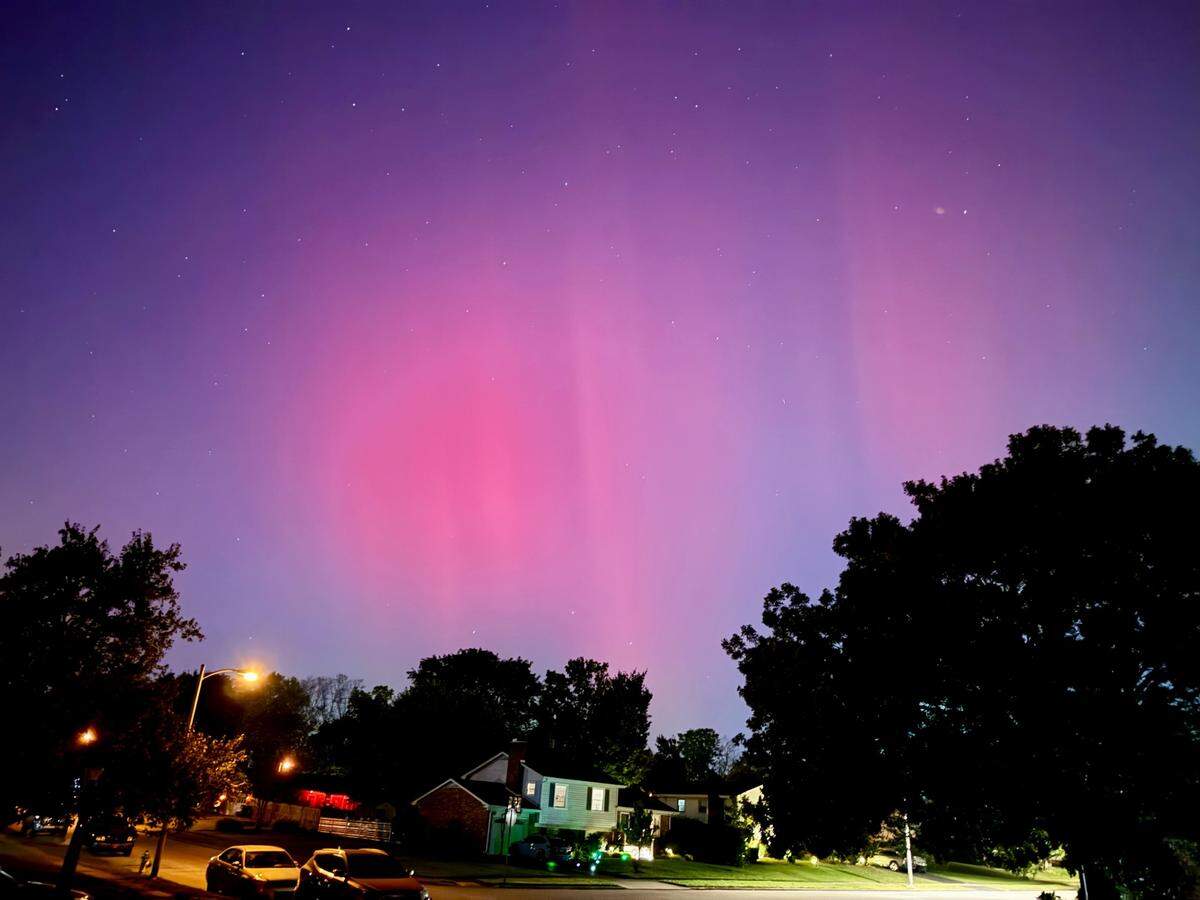 Northern lights in Lexington’s Open Gates neighborhood on Thursday, Oct. 10, 2024.