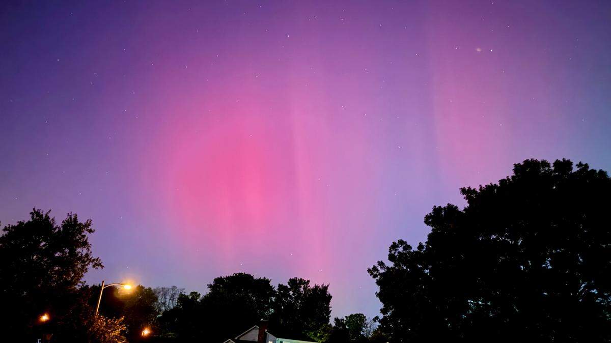 Northern lights in Lexington’s Open Gates neighborhood on Thursday, Oct. 10, 2024.