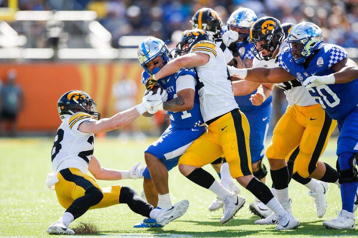 Kentucky running back Chris Rodriguez scored the game-winning touchdown against Iowa in the 2022 Citrus Bowl. That victory was vacated by UK’s agreement with the NCAA.