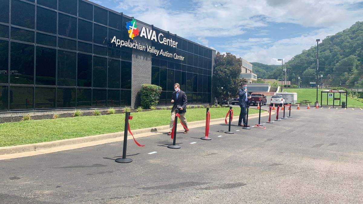 Gov. Andy Beshear walks by the Appalachian Valley Autism (AVA) Center after a ribbon-cutting ceremony Friday. The center opened last month.