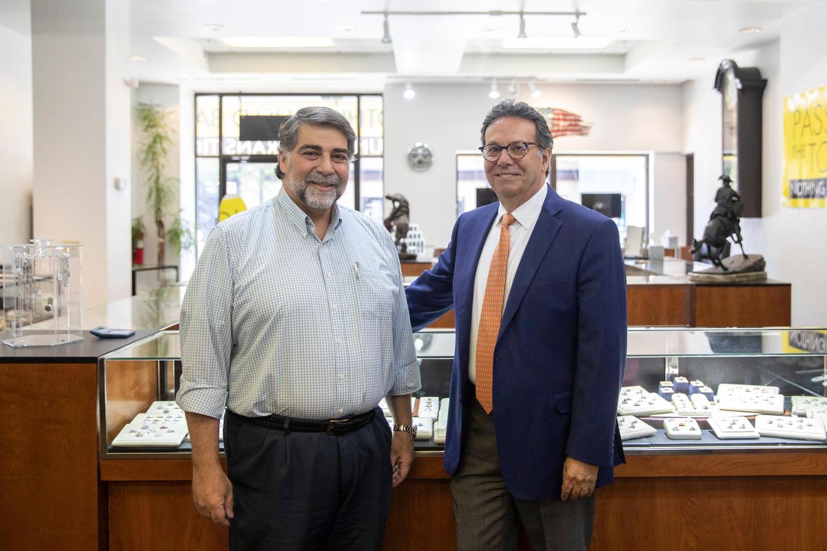 Jim Triantafillou, left, long-time manager and watchmaker at Joe Rosenberg Jewelers will be taking over the store from Joe Rosenberg, right, but the store will be staying downtown and the name won’t change.