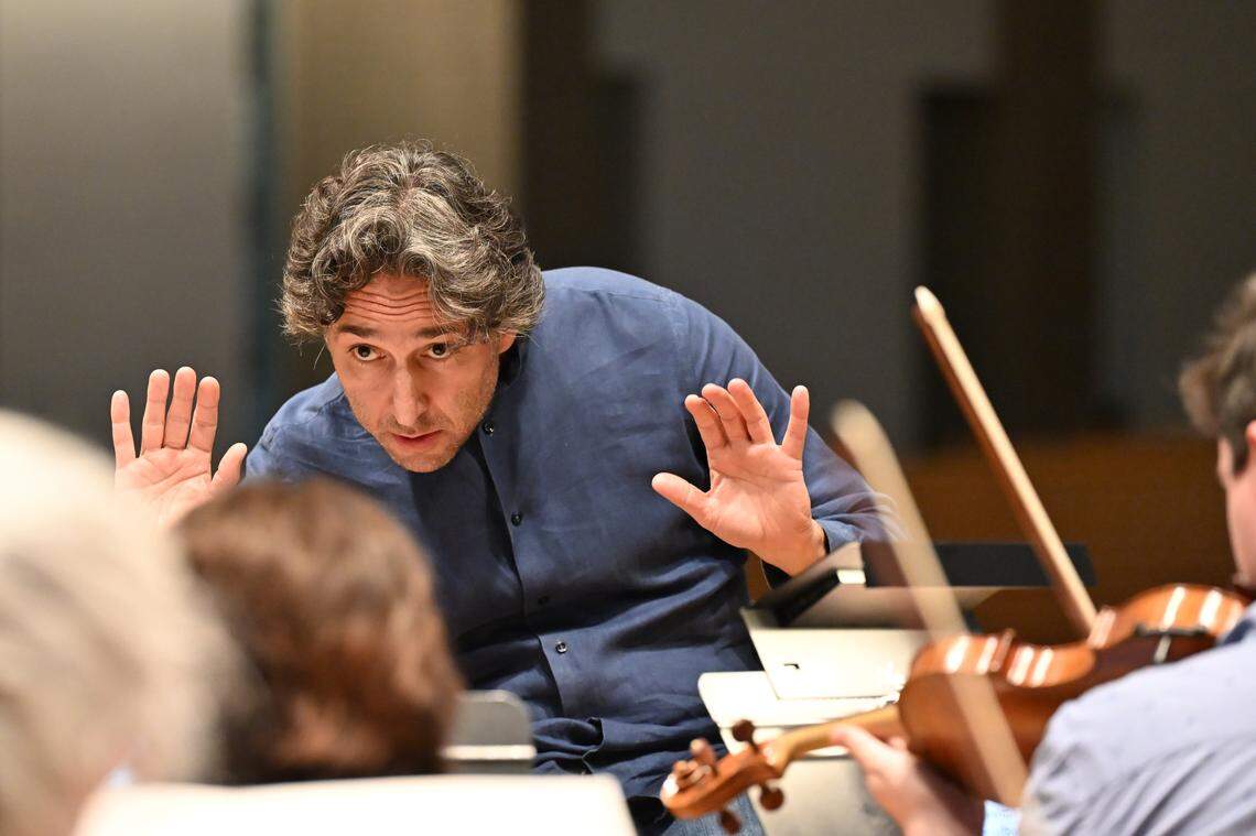 The Lexington Chamber Orchestra, conducted by Music Director Marcello Cormio, rehearsed for their May 30 concert at the Lexington Opera House at Centenary Church in Lexington, Kentucky on May 27, 2025.