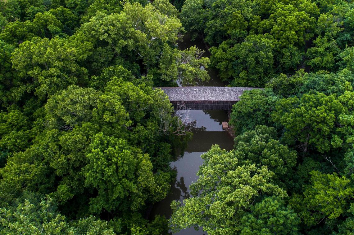 The Colville Covered Bridge is located in Bourbon County, Ky. The bridge, which is open to traffic, was originally built around 1877.