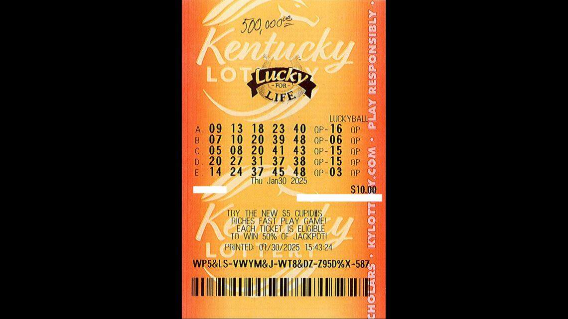 This Kentucky Lottery Lucky for Life ticket won a Danville, Ky., man $25,000 a year for life in the game’s Jan. 30 drawing.