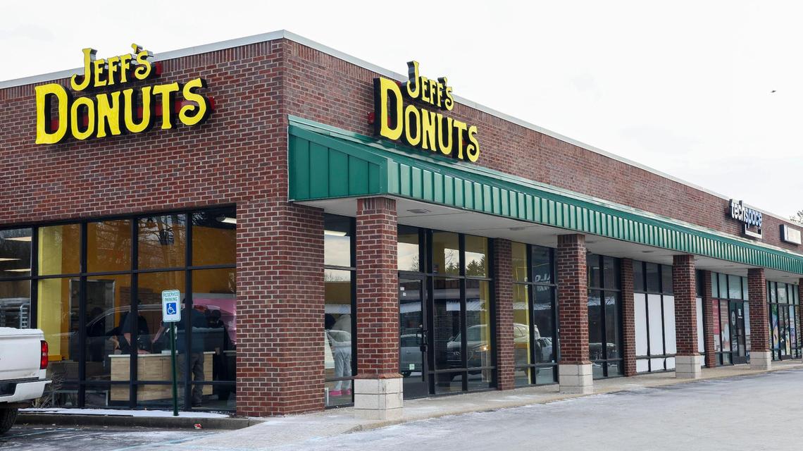 Jeff’s Donuts, photographed Thursday, Jan. 23, 2025, in Lexington, Ky., is located at 1080 S. Broadway Suite 204 near First Watch and Sir Pizza. It’s easy to spot driving down Broadway.