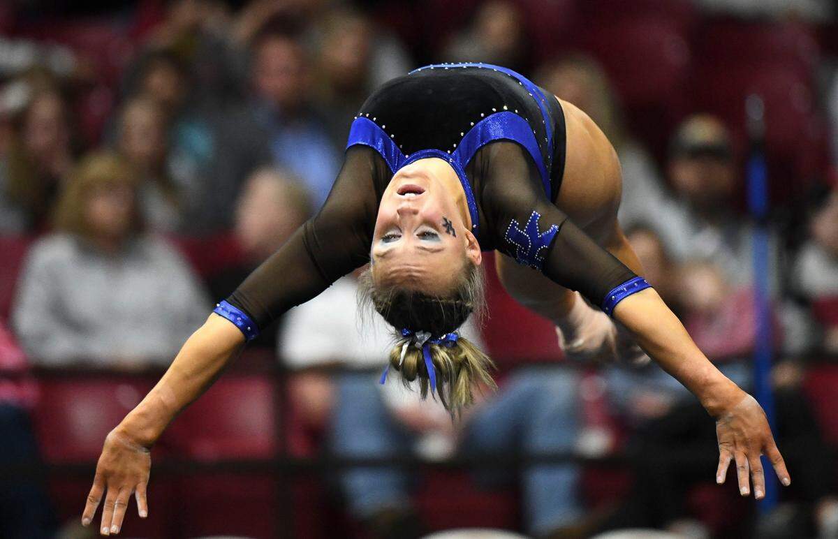 Kentucky’s Raena Worley says she chose college gymnastics after giving the more rigorous Olympic route a try. “We had to up my skills, up my practice hours, and it was just miserable,” she said. “I did not have fun. It completely stole everything that I enjoy from the sport.”