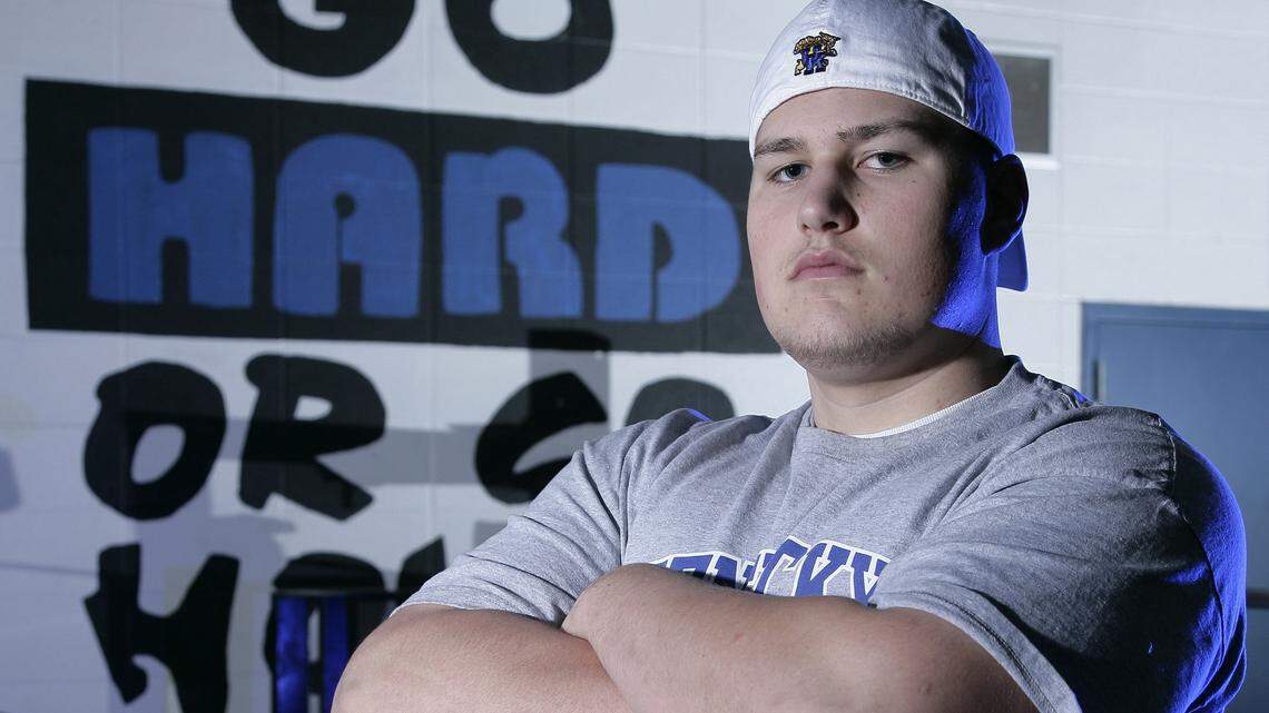 Rockcastle County High School football player Brad Durham signed with the University of Kentucky, seen here at the high school weight room in Mount Vernon, Ky.  Friday Feb 2, 2007  Joseph Rey Au 2239