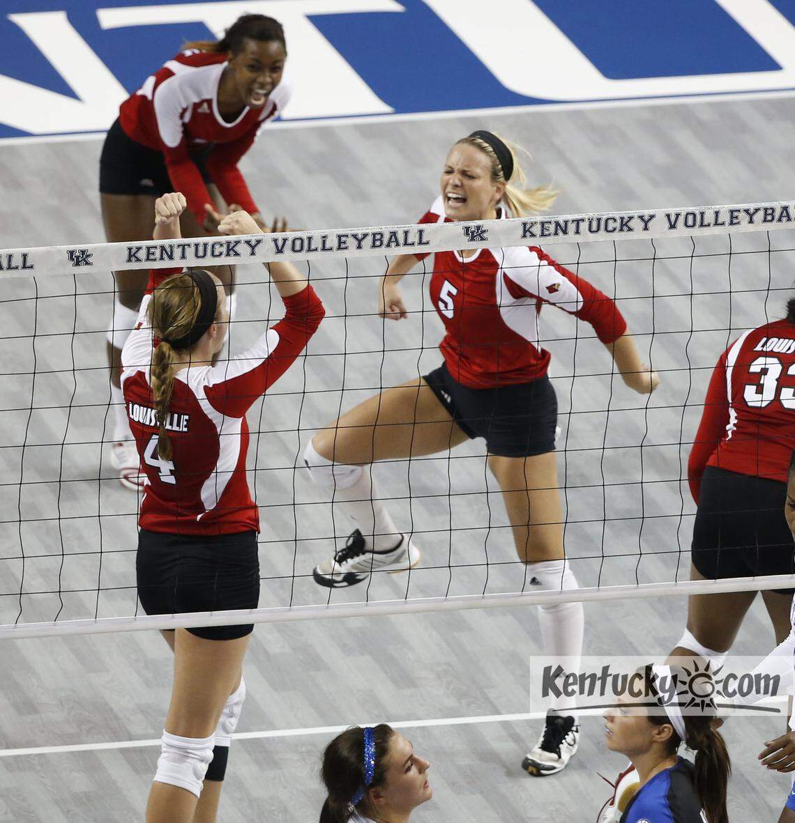 Former Louisville Cardinals volleyball star Katie George (5) will serve as the sideline reporter for Saturday night’s ESPN telecast of the football game between Kentucky and No. 21 Tennessee at Kroger Field.