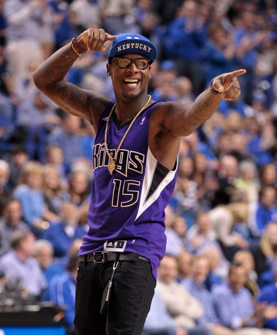 Stevie Johnson was recognized during a UK basketball game in 2012. Growing up, he thought of himself more as a basketball player than a football player, and he applied a lot of moves learned on the court to his footwork on the gridiron.