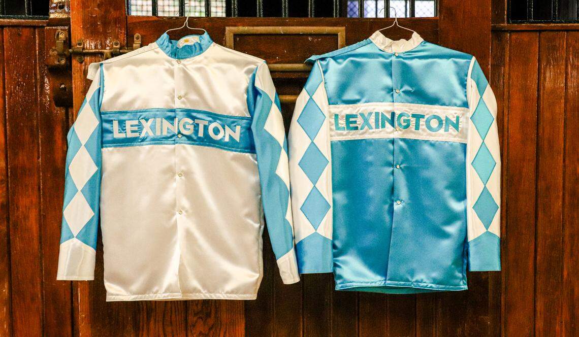 The Lexington wordmark is shown on jockey silks. On Tuesday morning, it was announced the city of Lexington would be awarded an expansion professional soccer franchise in USL League One.