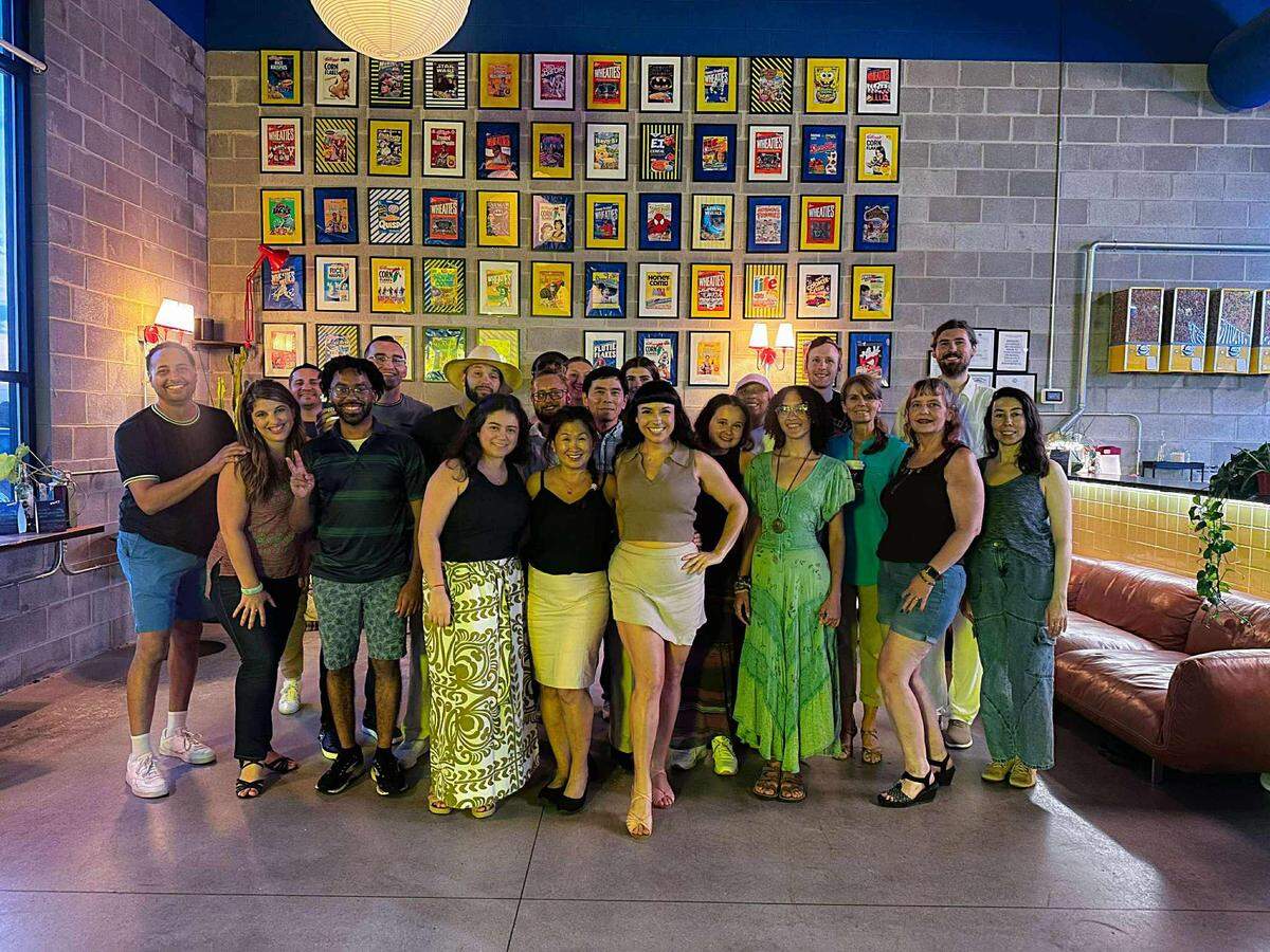 Some of the Lexington Latin dance community at a free class and social put on by Lydia Emeric at Unify Coffee on Aug. 15, 2025.