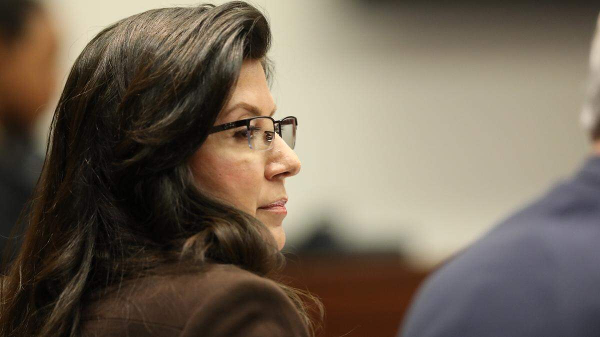 Lexington-Fayette Urban County Councilwoman Brenda Monarrez listens to testimony given by Lexington-Fayette Urban County Councilwoman Denise Gray in Fayette Circuit Court during a hearing on Oct. 16, 2024, in Lexington, Ky.