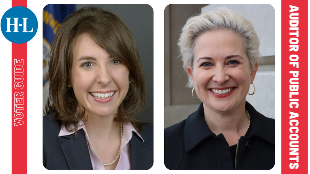 Allison Ball (left) and Kim Reeder are the Republican and Democratic candidates, respectively, for Kentucky’s auditor of public accounts. The general election is Nov. 7, 2023.