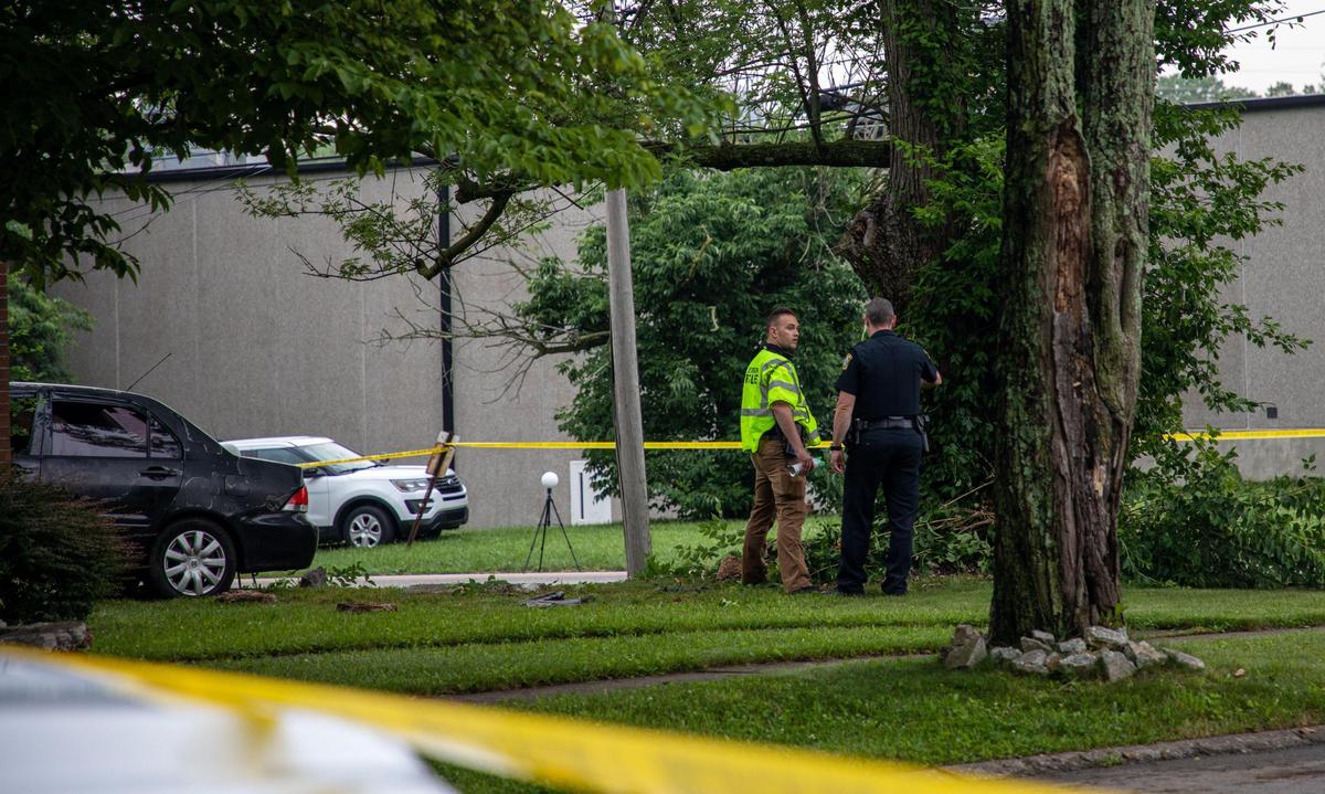 Lexington police investigated the death of a pedestrian struck by a car that also hit a house Thursday. The driver of the car fled the scene on foot. police say.