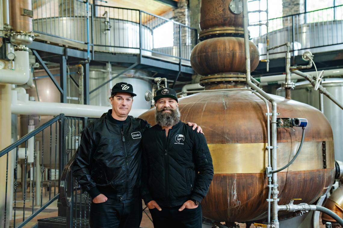 Bill Binder, right, is founder of Binder’s Stash, a boutique bourbon brand that also partnered with Drew Kulsveen of Willett Distillery last year.
