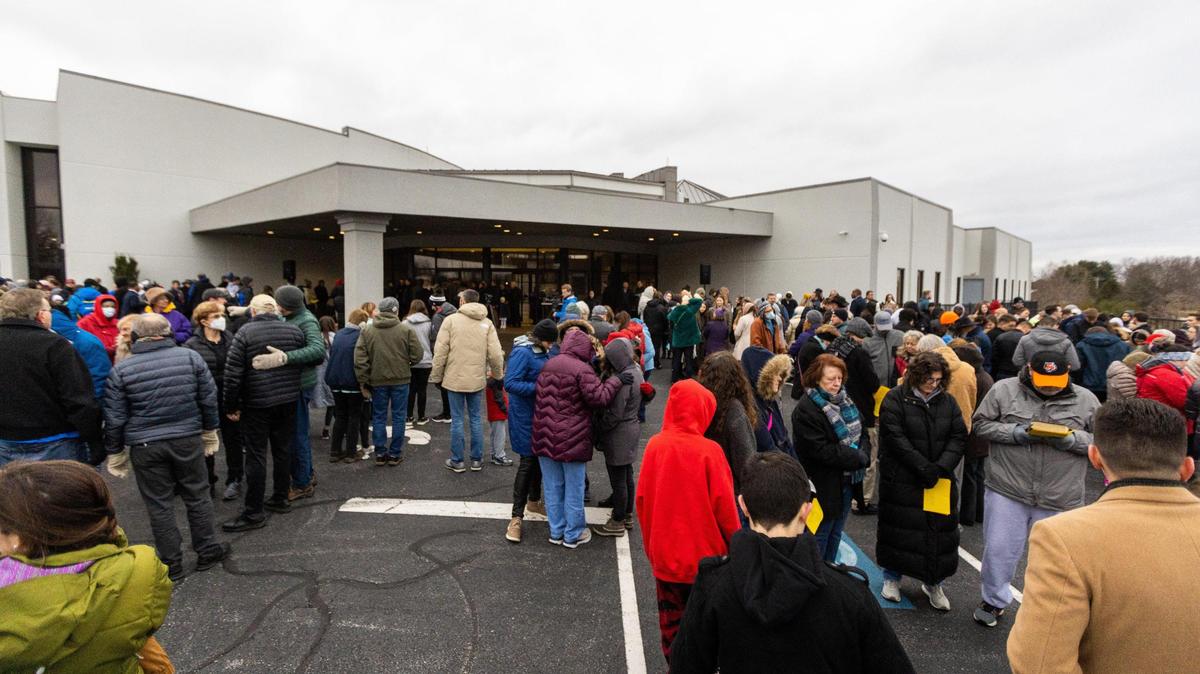 Members of Ukrainian Pentecostal Church on Brannon Road gathered with community members at a prayer vigil in support for Ukraine, February 25, 2022.