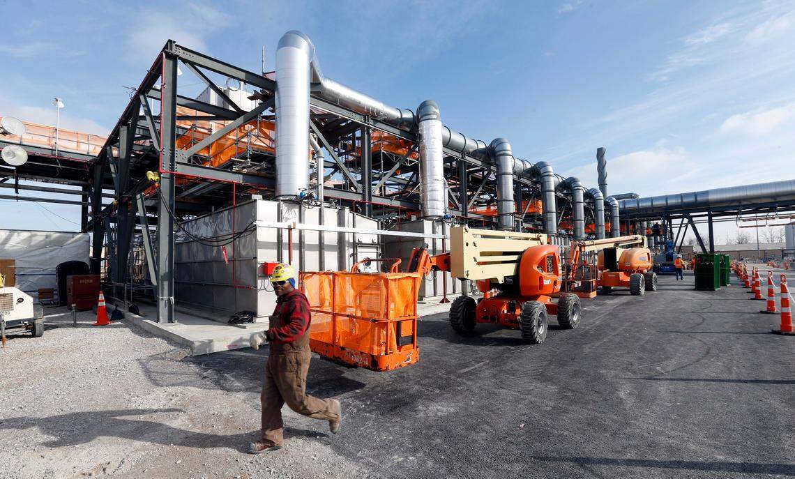Filter units are in place at the Blue Grass Chemical Agent-Destruction Pilot Plant which is under construction near Richmond,  Ky., Friday, December 19, 2014. The plant, which is off KY 52 east  of Richmond, is being built to destroy the chemical weapons  stockpile at the Blue Grass Army Depot. Photo by Charles Bertram |  Staff