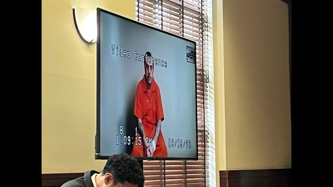 Kevin Lentz makes an appearance in Fayette District Court for an arraignment on Aug. 9, 2023.