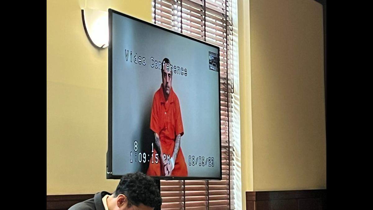 Kevin Lentz makes an appearance in Fayette District Court for an arraignment on Aug. 9, 2023.