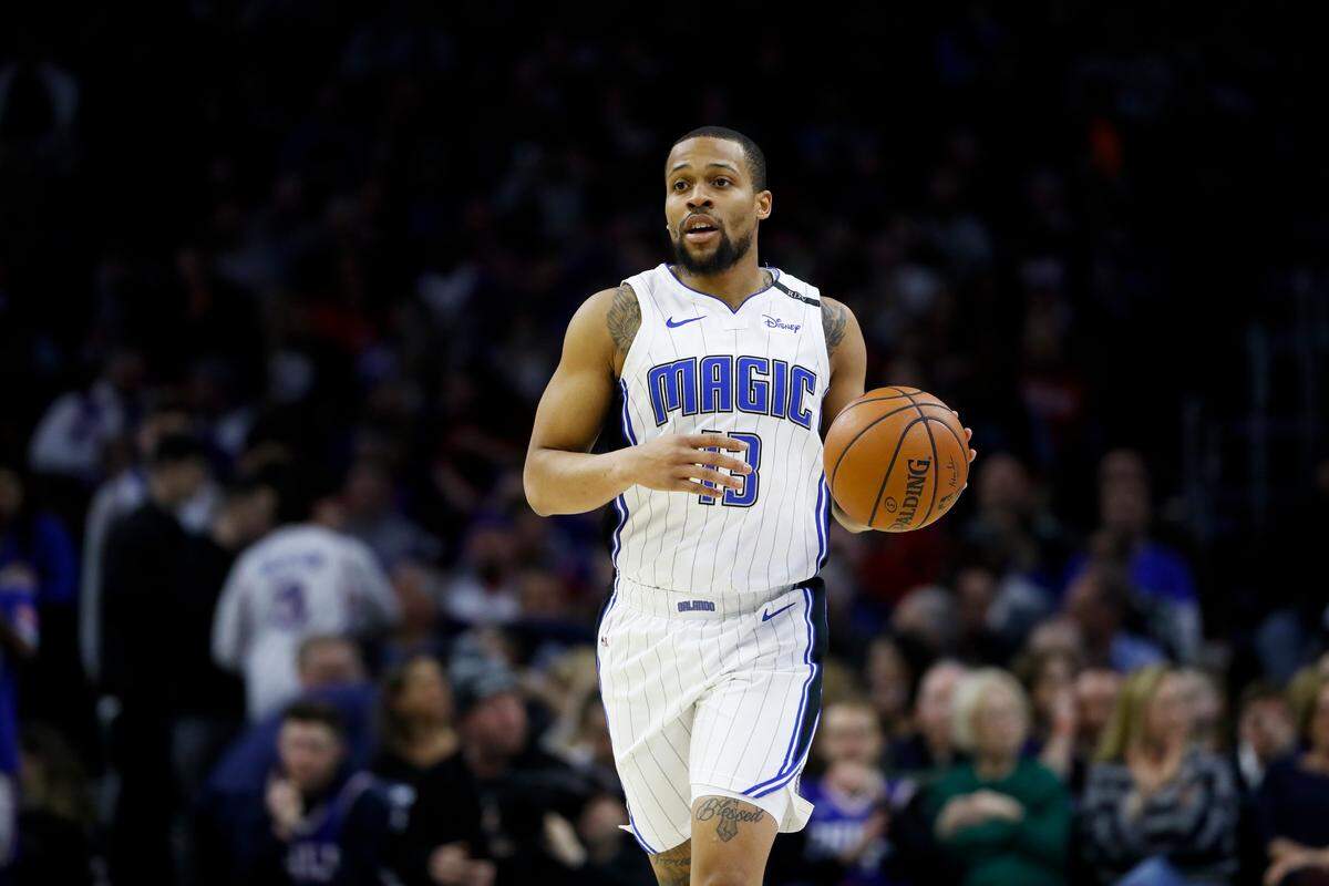 The Orlando Magic’s Isaiah Briscoe headed up the court against the Philadelphia 76ers on March 5.