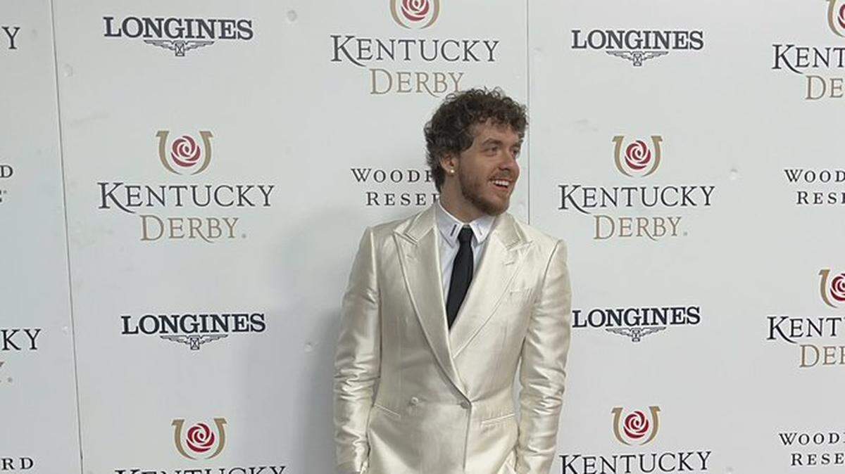 Louisville native and Rap sensation Jack Harlow appears on the red carpet at the 148th Kentucky Derby, Saturday, May 7, 2022 to share his pick: Happy Jack.