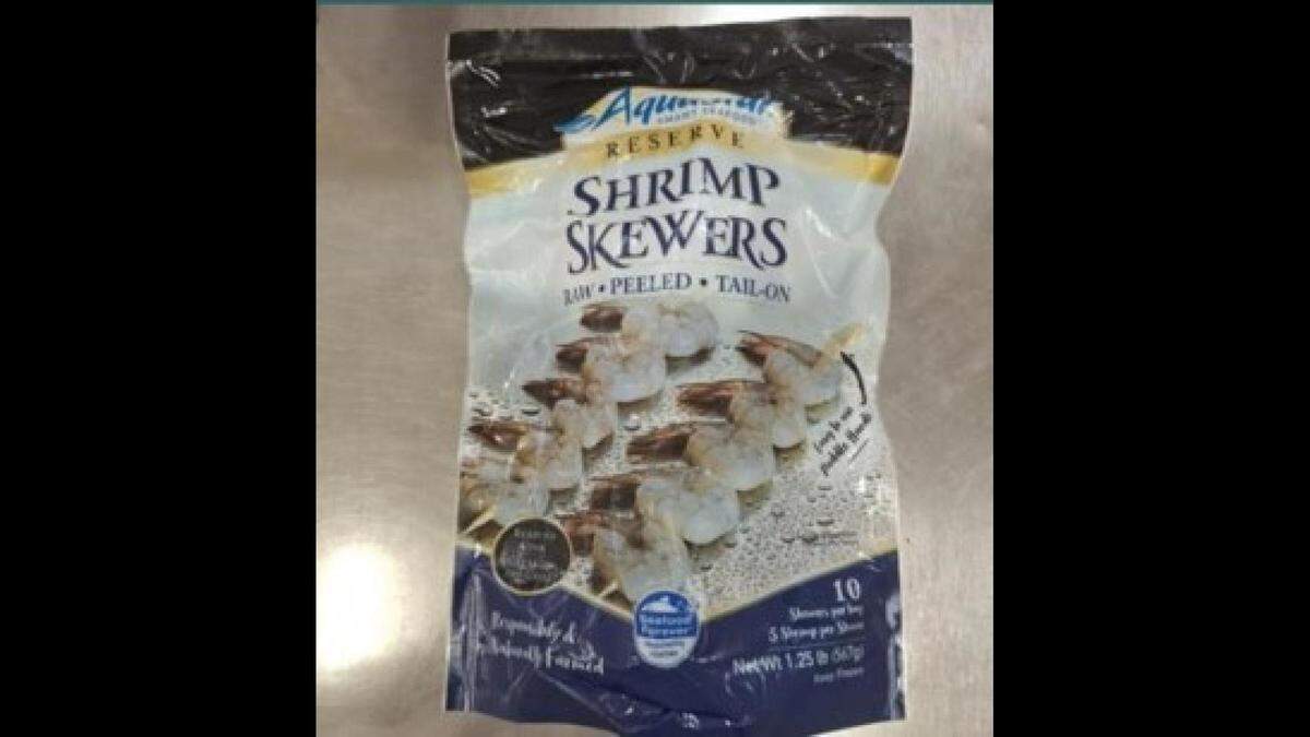 Aquastar of Seattle issued a recall Sept. 19 for this product, AquaStar Raw Peeled Tail-on Shrimp Skewers, shipped to Kentucky Kroger locations for possible contamination with cesium-137.
