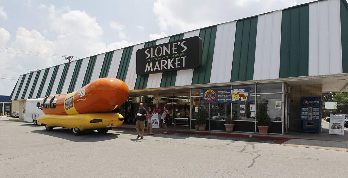The front of the Slone's Signature Market, 398 Southland Dr. in Lexington, Ky., Tuesday, June, 01, 2010. Lexington grocer Bob Slone was celebrating 50 years in the grocery business, and the Oscar Mayer Wienermobile was there as part of the celebration.