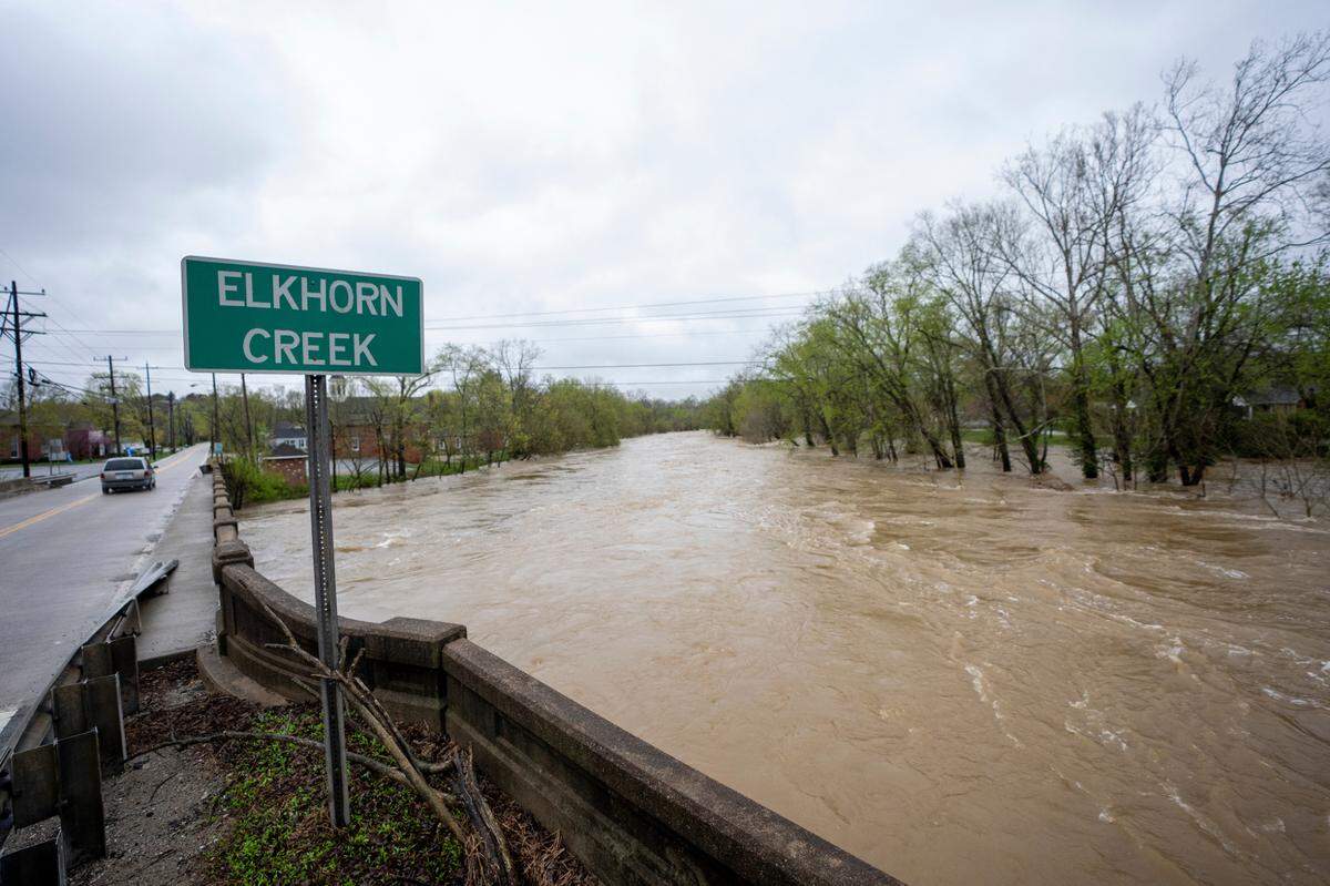 Flooding near the Forks of the Elkhorn , Sunday April 6, 2025 in Frankfort, Ky. Photo by Mark Mahan