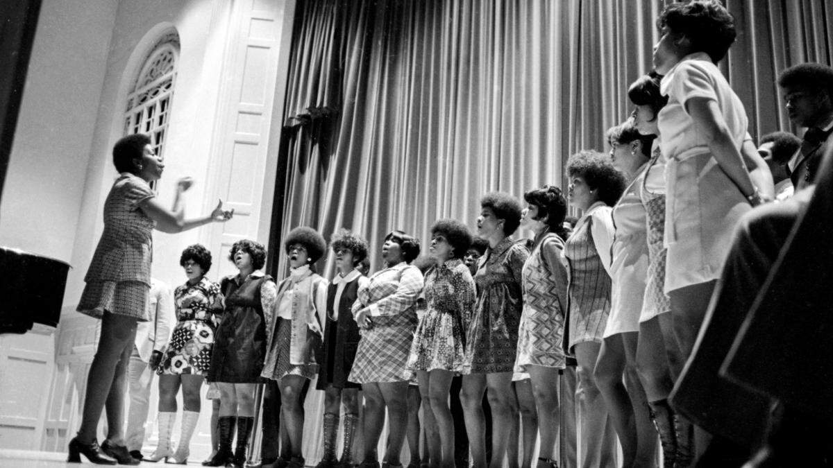 The Epsilon Chi Chapter of Alpha Phi Alpha fraternity held a memorial service and program April 4, 1973 at Memorial Hall on the University of Kentucky campus marking the anniversary of the death of Martin Luther King Jr. The program marked the first of what would become the Dr. Martin Luther King, Jr. March that goes through downtown Lexington. The first event in 1973 featured speakers, four gospel groups plus other musical singers and support for the Martin Luther King Scholarship Fund given to black students at UK. Published in the Thursday, April 5, 1973 Lexington Leader on Page 48. Herald-Leader staff file photo