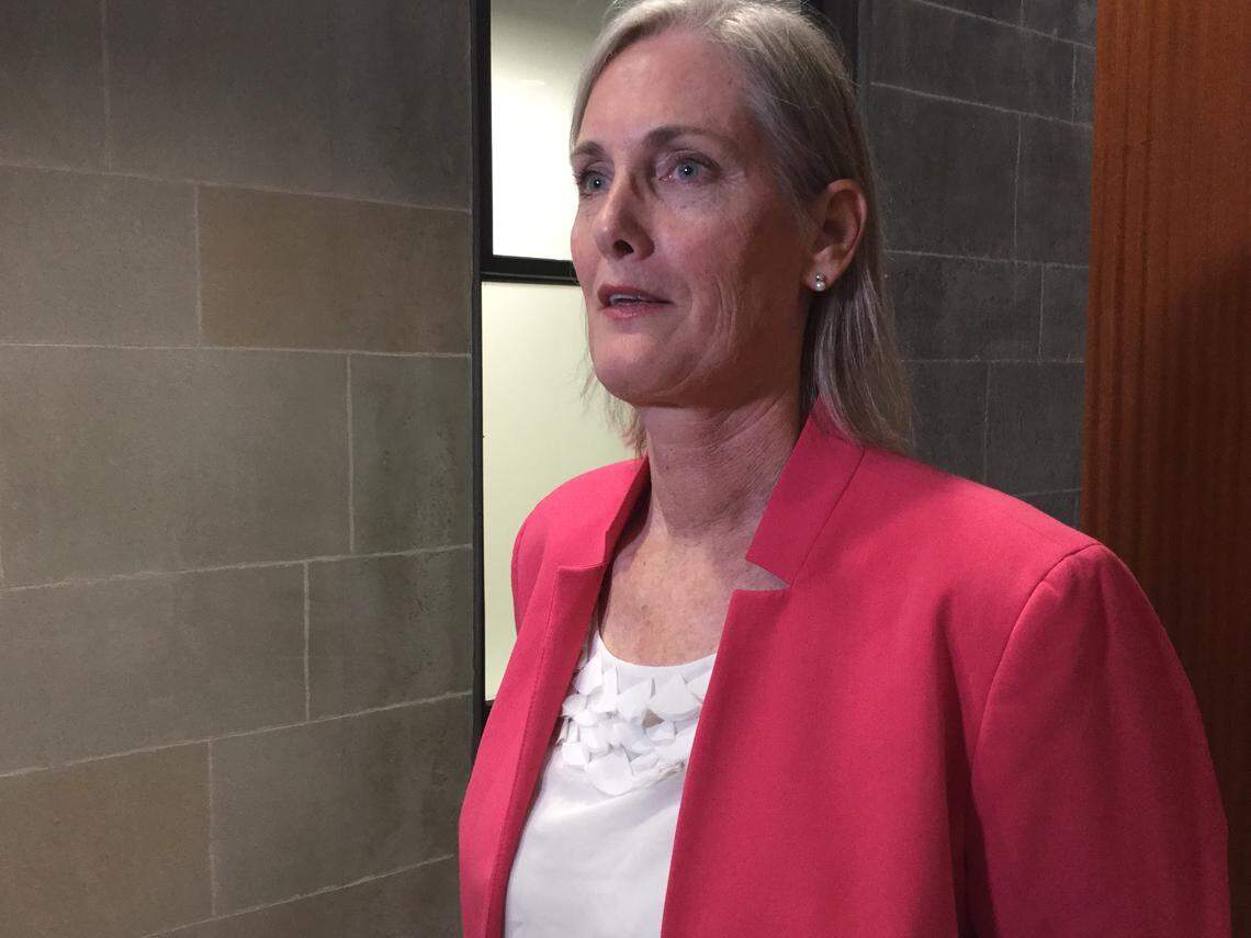 Frankfort attorney Anna Whites represents the Kentucky Democratic Party in its legal challenge against the State Board of Elections for creating an “inactive” list of about 175,000 Kentucky voters. A judge ruled against the list on Monday, Oct. 14, 2019.