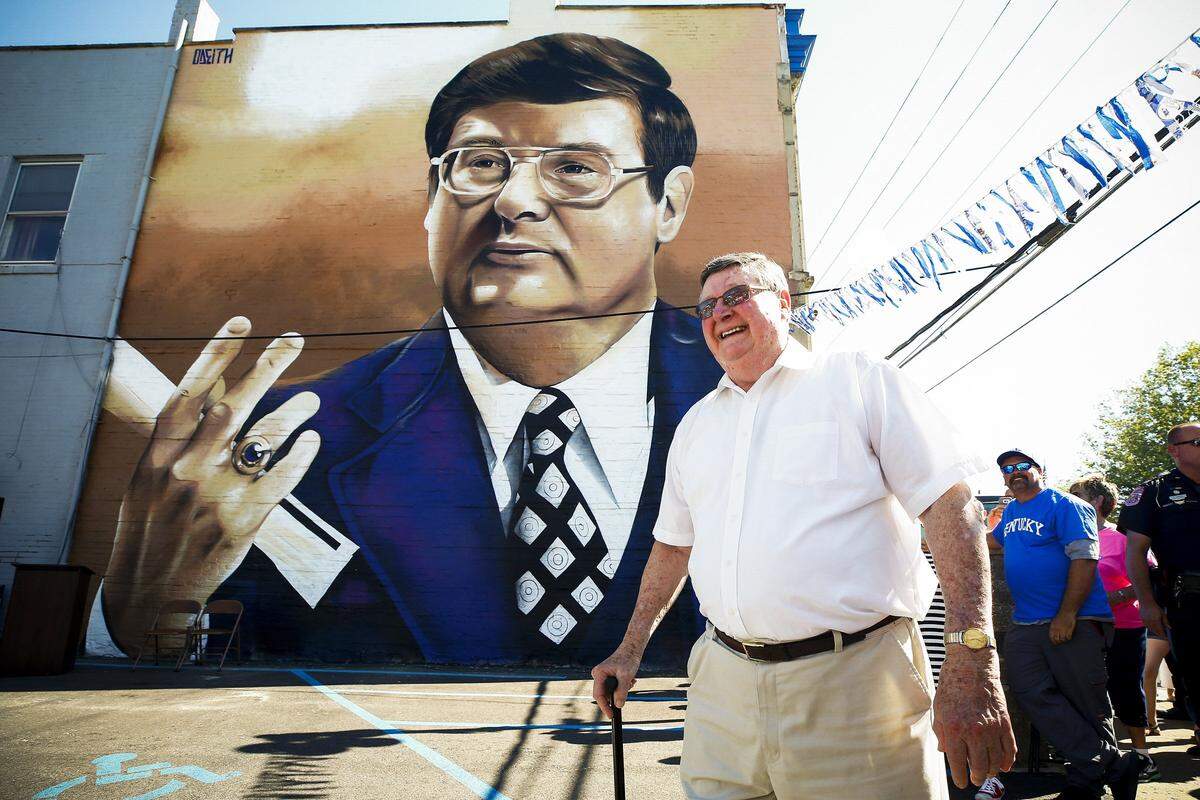 Former UK basketball coach Joe B. Hall was honored last year with a mural in his hometown of Cynthiana.