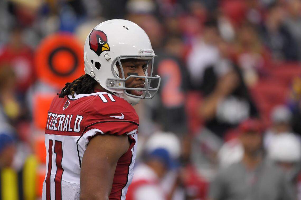 Arizona Cardinals wide receiver Larry Fitzgerald has caught 120 career touchdown passes. He also owns a minority share in the NBA’s Phoenix Suns.
