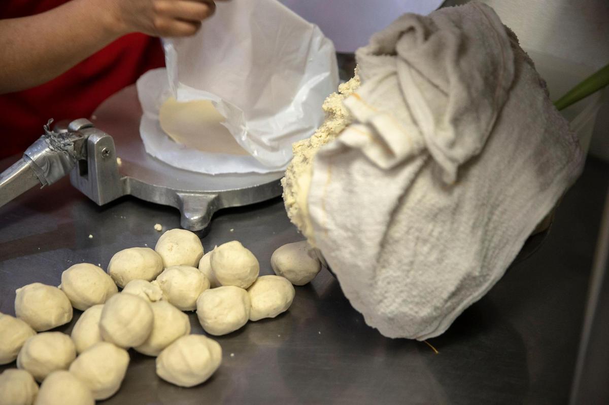 The tortillas are hand made at Taqueria Becerra at 27 North St. W in Versailles, Ky., on Wednesday, April 28, 2021.