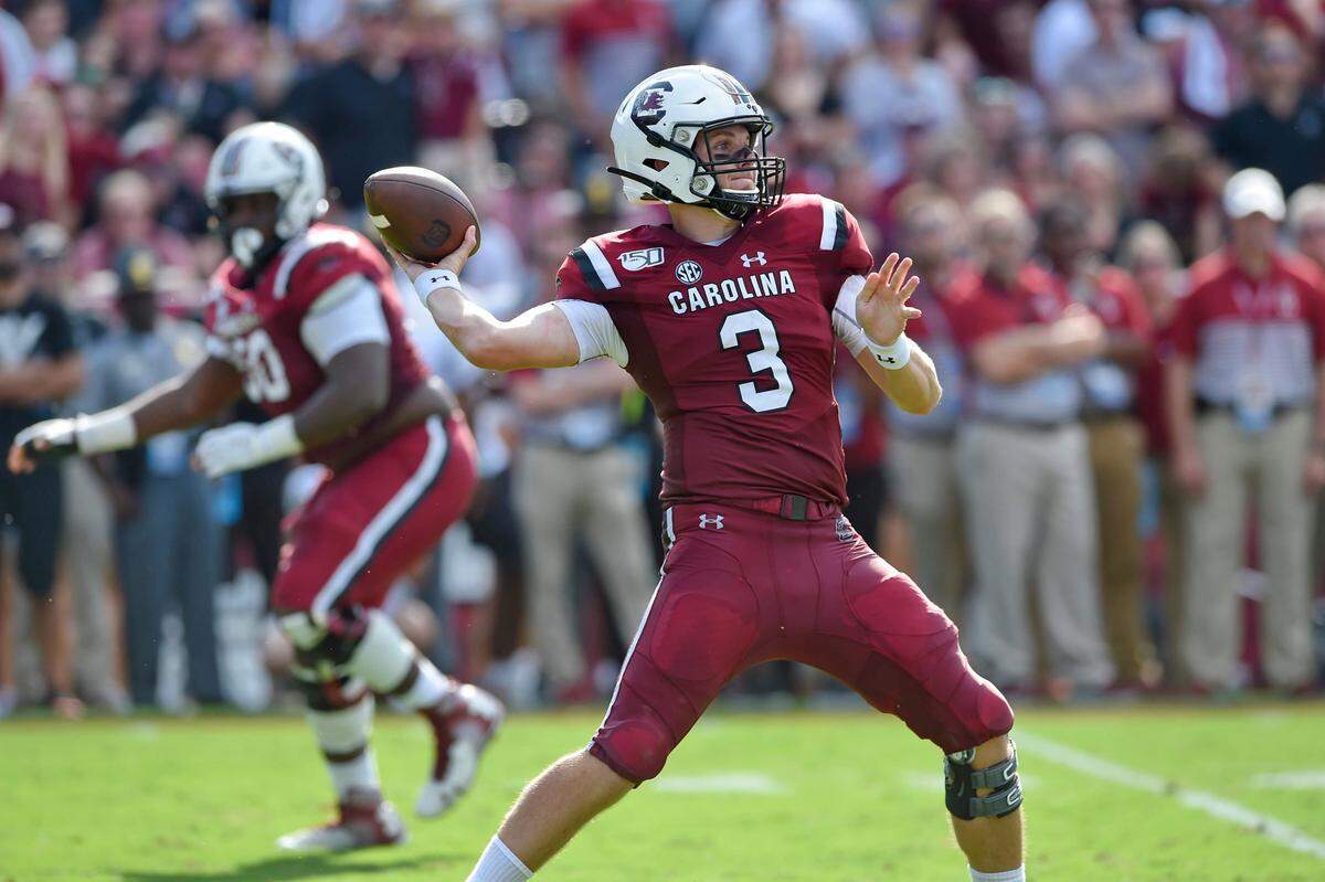 South Carolina true freshman quarterback Ryan Hilinski (No. 3) inherited the Gamecocks’ starting job after veteran Jake Bentley was knocked out for the season with a foot injury suffered in the season opener.