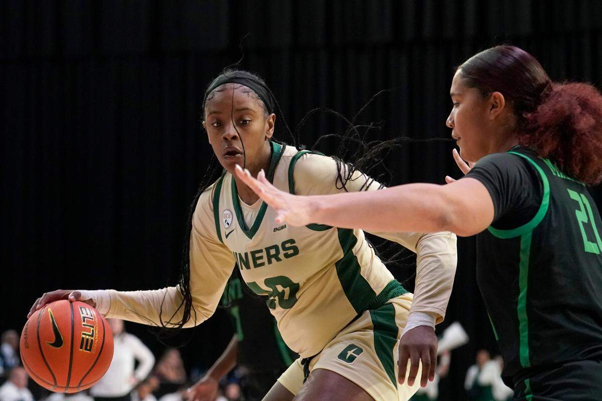Charlotte forward KeKe McKinney (40) averages 8.1 rebounds and 2.3 blocked shots per game.