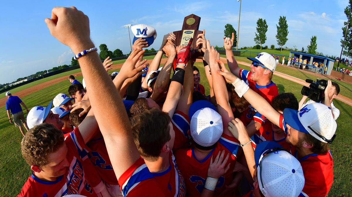 The Montgomery County baseball team celebrated its 10th Region championship victory on Monday.