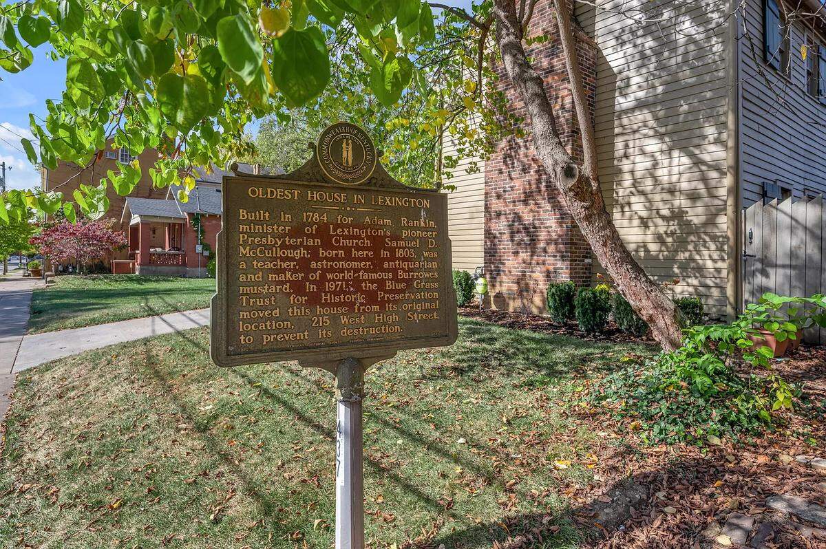 The historical marker that stands outside the Rankin House at 317 South Mill Street in Lexington. The home has been put up for sale as of November 2023, with an asking price of $599,000.