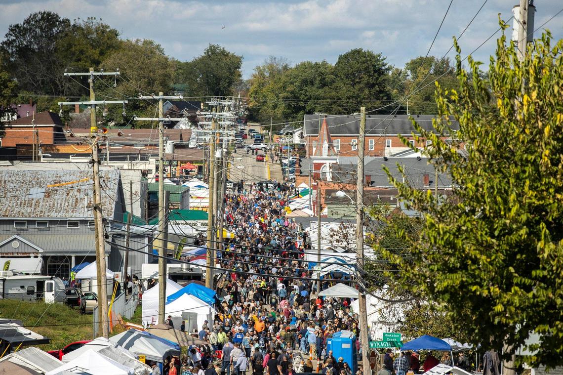 People fill downtown Mt. Sterling during the 2021 Court Day Festival on Saturday, Oct. 16, 2021.