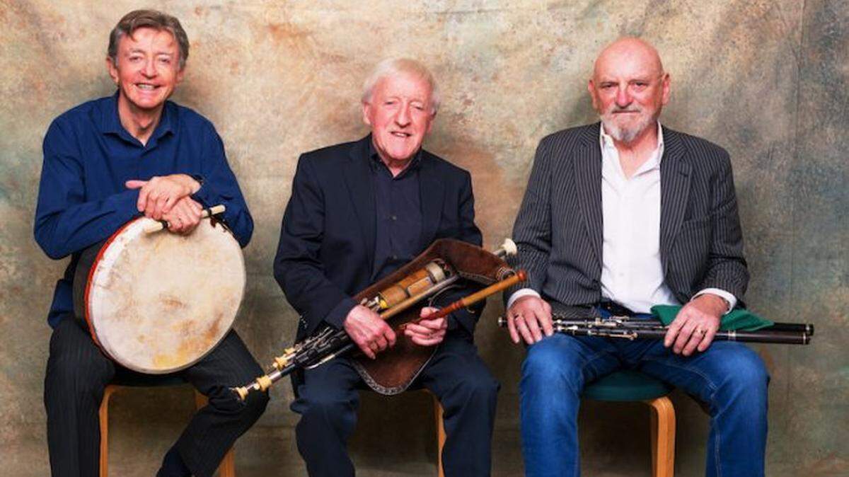 The Chieftains feature from left Kevin Conneff, Paddy Moloney and Matt Molloy. As global ambassadors for Irish music, The Chieftains are known for their dance-like and richly spirited sound that has landed them six Grammys. They will perform a concert at the Norton Center for the Arts.