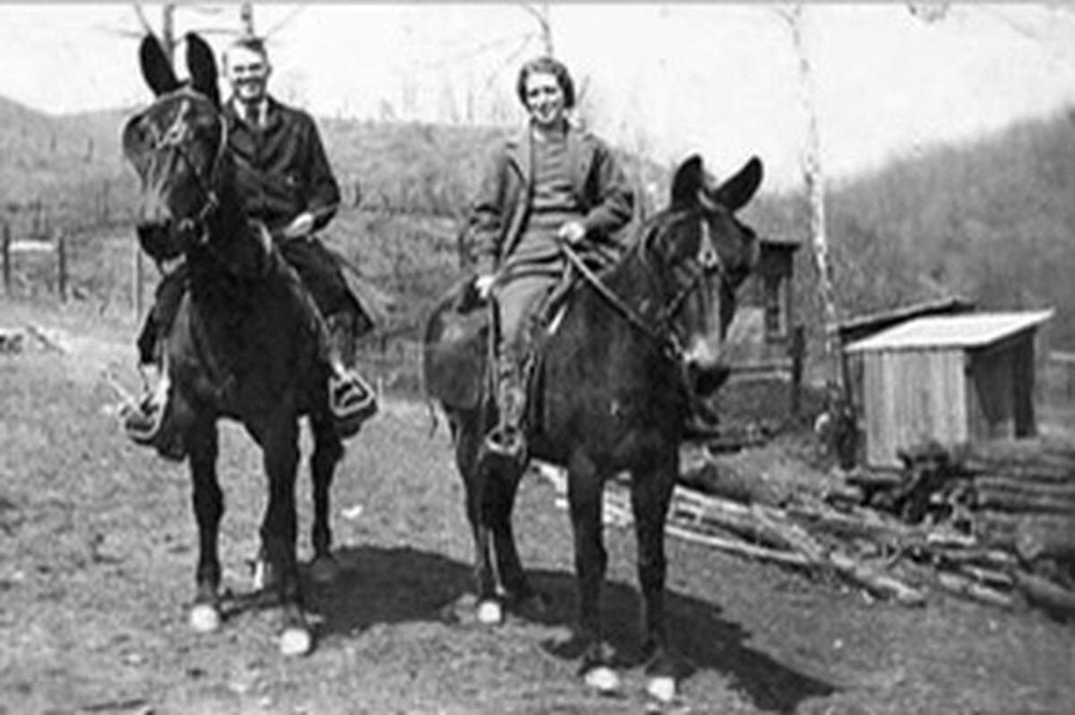 Extension agents in the 1920s rode on mules and horses to help people in Eastern Kentucky. Courtesy UK.