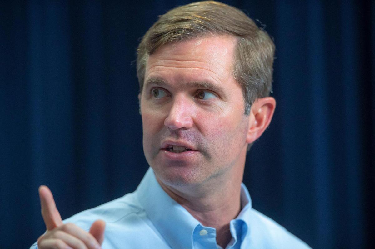 Kentucky Gov. Andy Beshear speaks during a media conference at the Kentucky state Capitol in Frankfort, Ky., on Monday, Nov. 22, 2021.