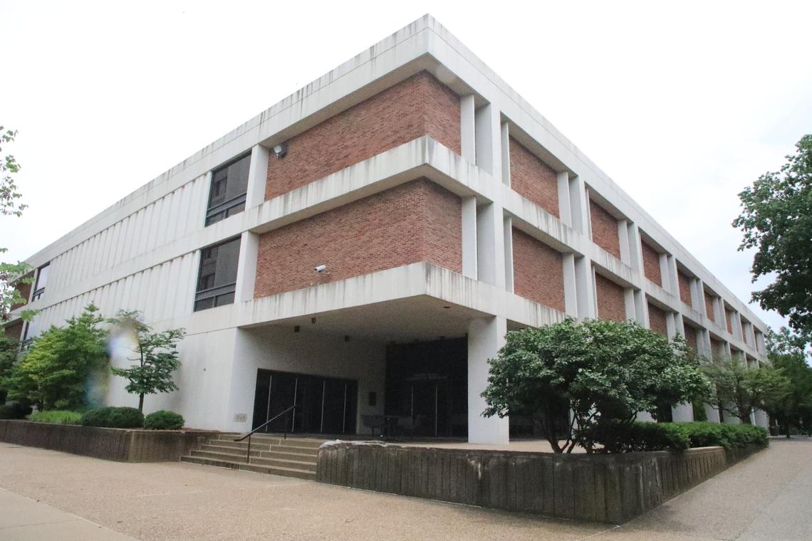 Exterior shot of White Hall, the largest classroom building at the University of Kentucky prior to the start of major renovations on June 5, 2024, in Lexington, Ky.