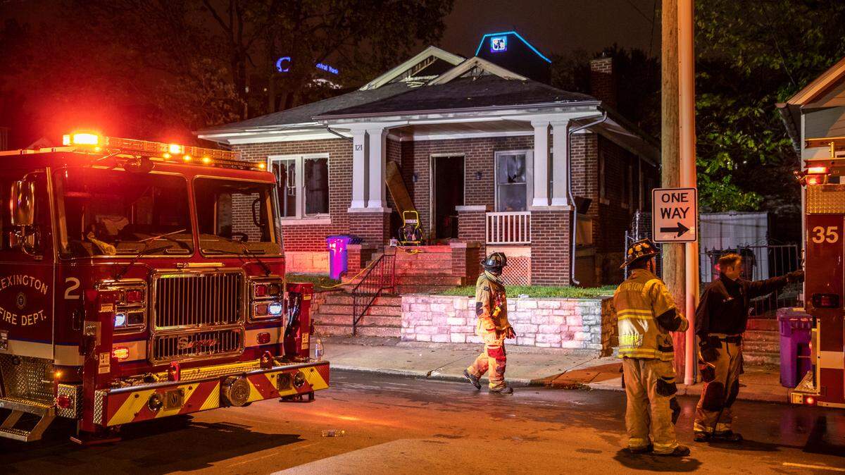 Members of the Lexington Fire Department respond to a structure fire at 121 W. Maxwell St. in Lexington, Ky., on Monday, Oct. 26, 2020.